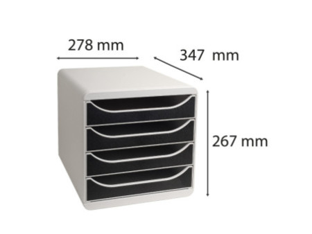 EXACOMPTA Module de classement BIG-BOX, 4 tiroirs, gris