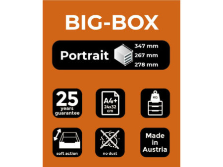 EXACOMPTA Module de classement BIG-BOX, 4 tiroirs, gris