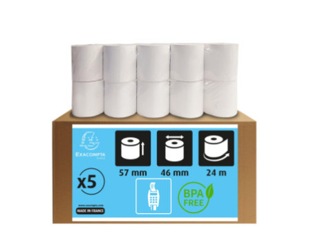 EXACOMPTA Bobines thermiques pour caisses, 57 mm x 24 m