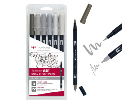 Tombow Feutre double pointe DUAL BRUSH PEN ABT, Gray Colors