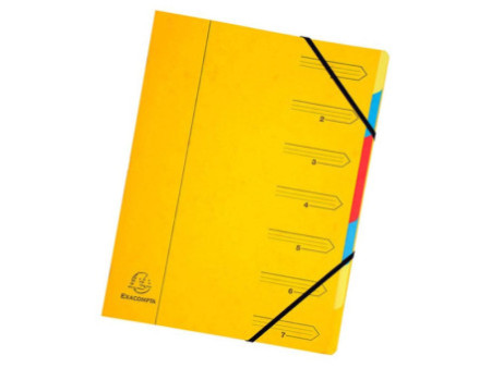 EXACOMPTA Trieur, A4, carton, 7 compartiments, jaune