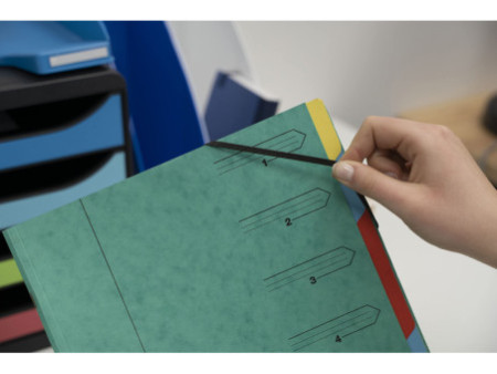 EXACOMPTA Trieur, A4, carton, 7 compartiments, vert