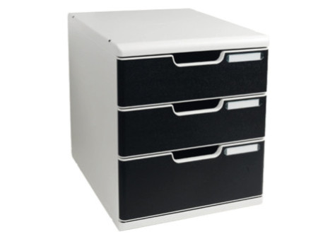 EXACOMPTA Module de classement MODULO, 3 tiroirs, noir
