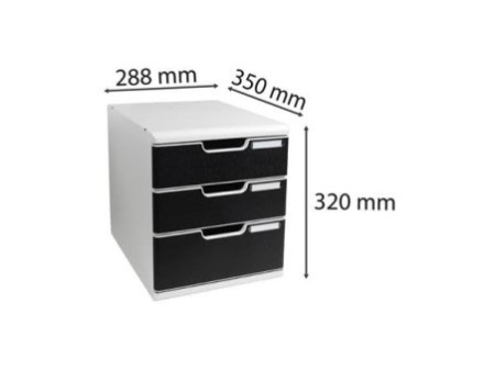 EXACOMPTA Module de classement MODULO, 3 tiroirs, noir