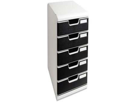 EXACOMPTA Module de classement MODULO, 5 tiroirs, noir