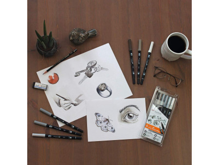 Tombow Feutre double pointe DUAL BRUSH PEN ABT, Gray Colors