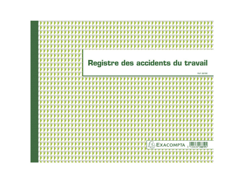 EXACOMPTA Registre des accidents du travail