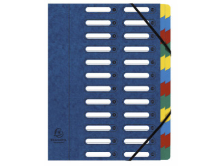 EXACOMPTA Trieur Harmonika, A4, 24 compartiments, bleu
