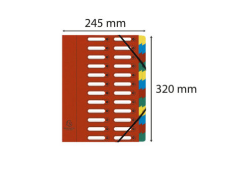 EXACOMPTA Trieur Harmonika, A4, 24 compartiments, rouge