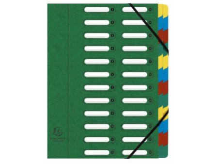 EXACOMPTA Trieur Harmonika, A4, 24 compartiments, vert