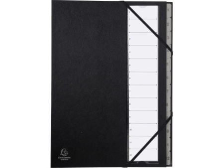 EXACOMPTA Trieur Ordonator, 1-12, A4, 12 compartiments, noir