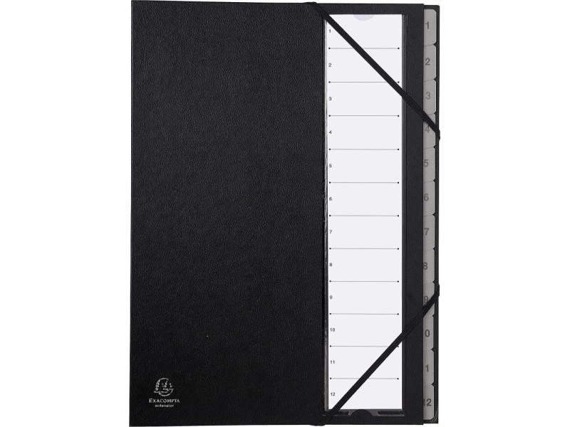 EXACOMPTA Trieur Ordonator, 1-12, A4, 12 compartiments, noir