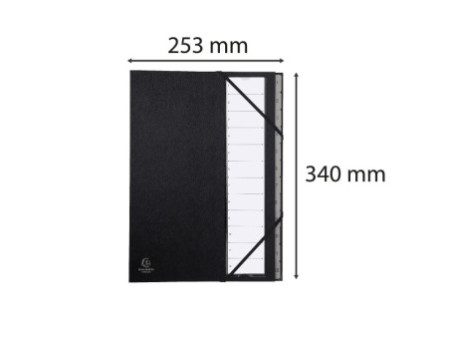 EXACOMPTA Trieur Ordonator, 1-12, A4, 12 compartiments, noir