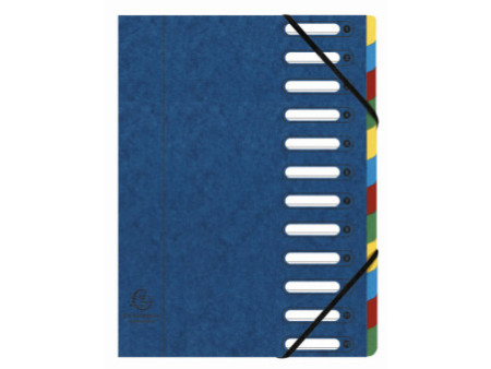 EXACOMPTA Trieur Harmonika, A4, 12 compartiments, bleu