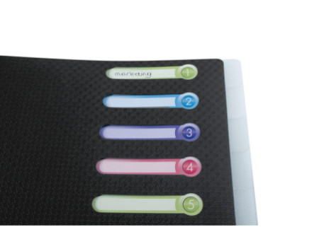 EXACOMPTA Trieur, A4, PP, 12 compartiments, noir