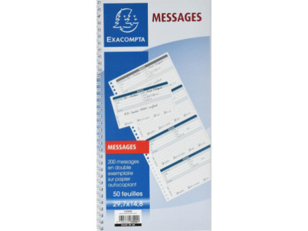 EXACOMPTA Carnet de messages téléphone, spiralé