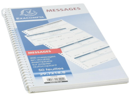 EXACOMPTA Carnet de messages téléphone, spiralé