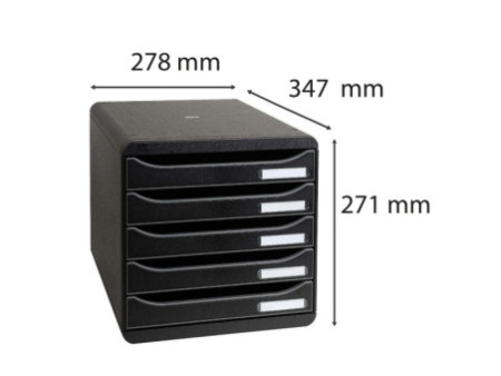 EXACOMPTA Module de classement BIG-BOX PLUS, 5 tiroirs, noir