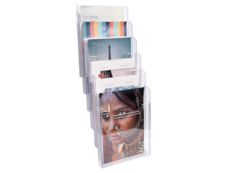 EXACOMPTA Trieur mural, A4 vertical, 6 cases, transparent