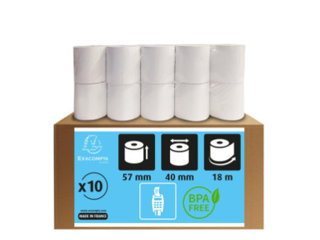 EXACOMPTA Bobines thermiques pour caisses, 57 mm x 18 m