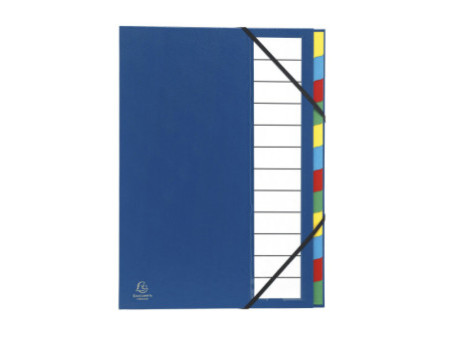 EXACOMPTA Trieur Harmonika, PP, 12 compartiments, bleu