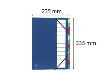 EXACOMPTA Trieur Harmonika, PP, 12 compartiments, bleu