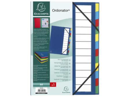 EXACOMPTA Trieur Harmonika, PP, 12 compartiments, bleu