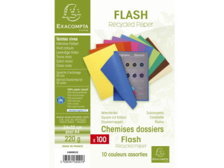 EXACOMPTA Chemise 'Flash 220', A4, carton, assorti