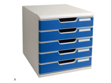 EXACOMPTA Module de classement MODULO A4, 5 tiroirs, bleu