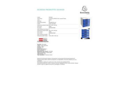 EXACOMPTA Module de classement MODULO A4, 5 tiroirs, bleu