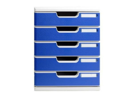 EXACOMPTA Module de classement MODULO A4, 5 tiroirs, bleu