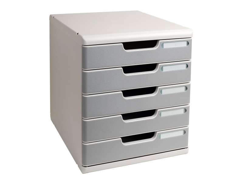 EXACOMPTA Module de classement MODULO A4, 5 tiroirs, gris