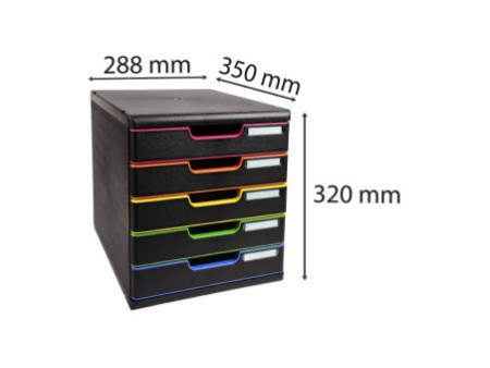 EXACOMPTA Module de classement MODULO A4, 5 tiroirs,arlequin