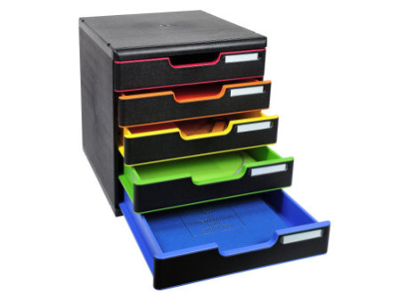 EXACOMPTA Module de classement MODULO A4, 5 tiroirs,arlequin