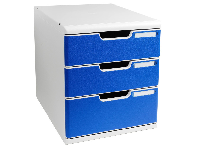 EXACOMPTA Module de classement MODULO A4, 3 tiroirs, bleu