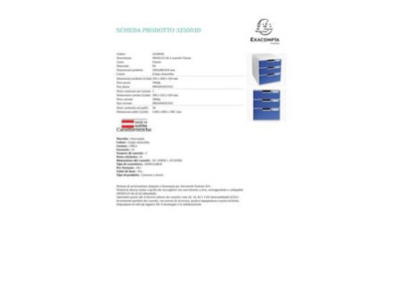 EXACOMPTA Module de classement MODULO A4, 3 tiroirs, bleu