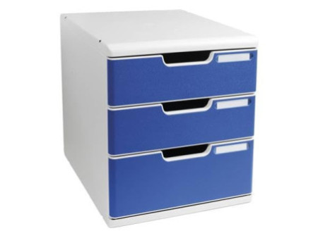 EXACOMPTA Module de classement MODULO A4, 3 tiroirs, bleu