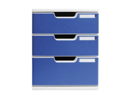 EXACOMPTA Module de classement MODULO A4, 3 tiroirs, bleu