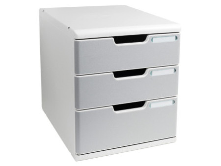 EXACOMPTA Module de classement MODULO A4, 3 tiroirs, gris