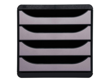 EXACOMPTA Module de classement BIG-BOX, 4 tiroirs, argent