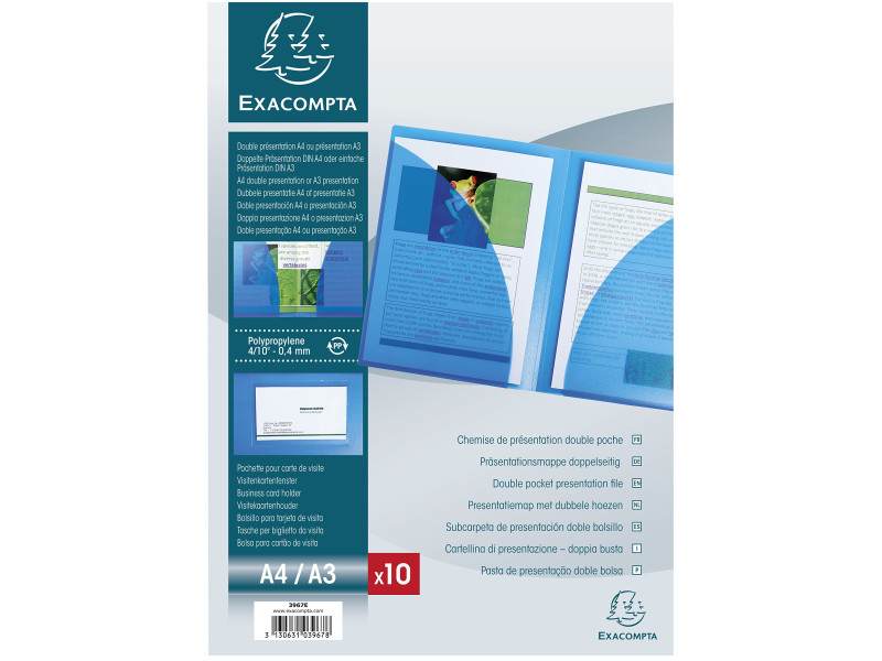 EXACOMPTA Chemise de présentation, en PP, A4, cristal