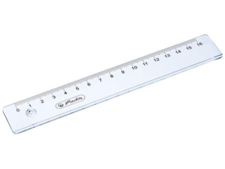 herlitz Règle en plastique, 160 mm de longueur, transparente