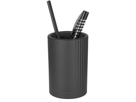 Läufer Pot à crayons LA LINEA, en cuir, noir