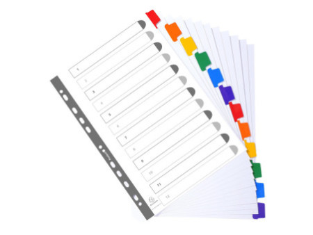 EXACOMPTA Intercalaires en carton, A4, 12 touches