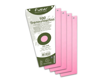 EXACOMPTA Fiches intercalaires trapézoïdales, carton, rose