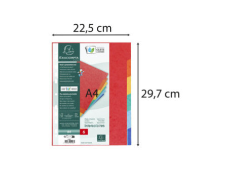 EXACOMPTA Intercalaires en carton, A4, 6 touches