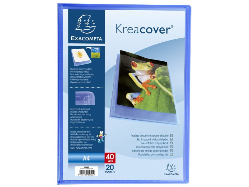 EXACOMPTA Protège-documents Kreacover, A4, PP, bleu