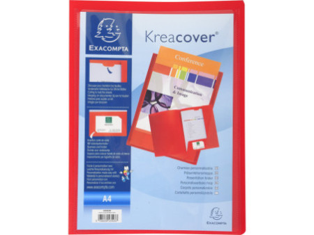 EXACOMPTA Chemise personnalisable Kreacover, PP, A4, rouge