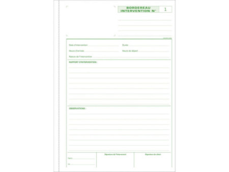 EXACOMPTA Manifold 'Bordereau intervention', dupli