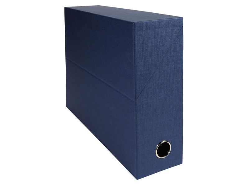 EXACOMPTA Boîte transfert papier toilé, A4, bleu foncé